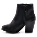 Parádny čierne členkové dámske topánky s módnym zipsom