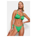 Trendyol zelený bezramienkový vyrezávaný bikini top