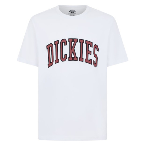 DICKIES Tričko 'AITKIN'  tmavohnedá / biela