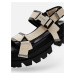 Čierno-béžové dámske sandále na platforme Desigual Road