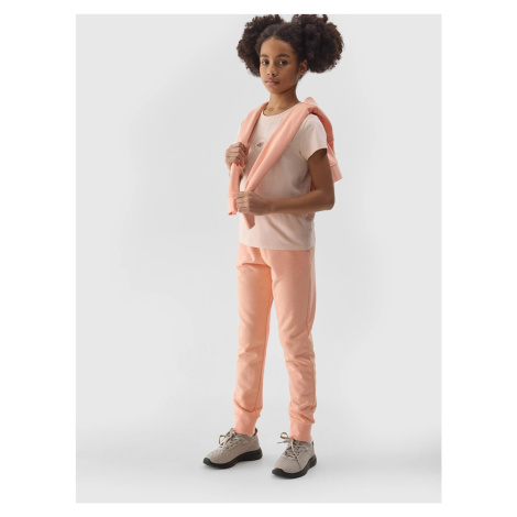 Girls' jogger sweatpants 4F - coral