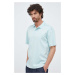 Bavlnené polo tričko Calvin Klein tyrkysová farba, s nášivkou
