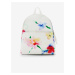 Women's White Floral Backpack Desigual Liquidflower Mombasa Mini - Women