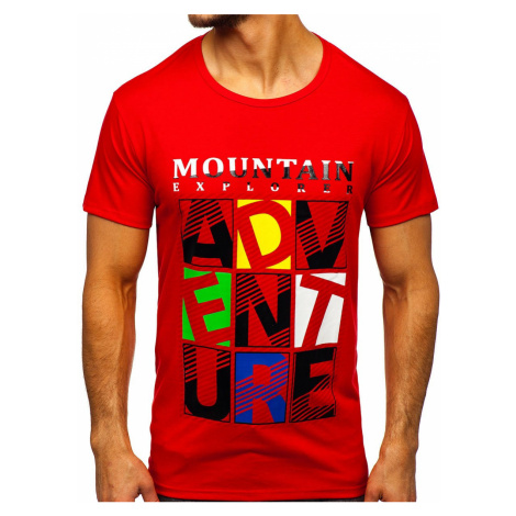Červené pánske tričko s potlačou Bolf KS2012