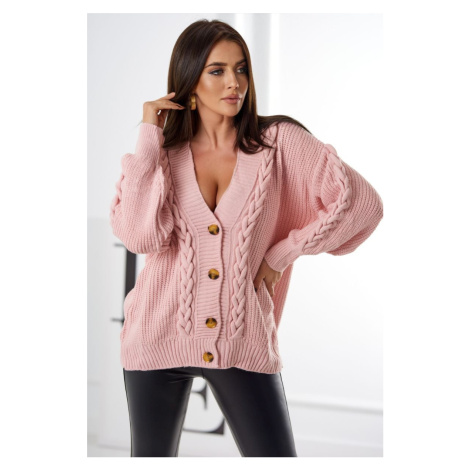 Sweater with buttons powder pink