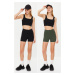 Trendyol Black-Khaki 2-Pack Restorer Knitted Sports Shorts/Short Leggings