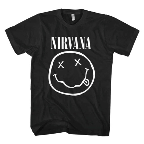 Nirvana Tričko White Smiley Black