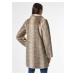 Béžový kabát z umelého kožúšku Dorothy Perkins - XL
