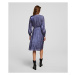 Šaty Karl Lagerfeld Pleated Iridescent Dress Fialová