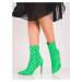 Luxusné členkové topánky dámske zelené na ihličkovom podpätku