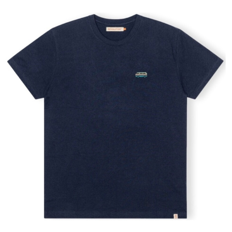 Revolution  T-Shirt Regular 1342 BUS - Navy/Melange  Tričká a polokošele Modrá