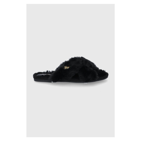 Papuče Lauren Ralph Lauren Sydni čierna farba, 802851160002
