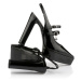 Topánky Na Platforme Karl Lagerfeld Soiree Platform Double Strap Sling Black Patent Lthr