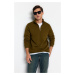 Trendyol Green Regular/Normal Cut Stand Collar Zippered Sweatshirt