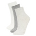 DEFACTO Women's 3-Piece Cotton Socks