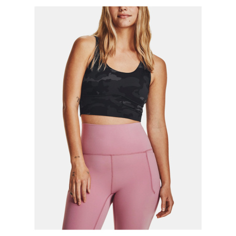 Čierne športové crop top tielko Under Armour Meridian Fitted CropTankPrnt