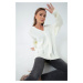 Lafaba Women's White Ripped Detailed Knitwear Cardigan