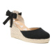 Manebi Espadrilky Organic Hemp Low Wedge Espadrilles O 7.9 WL Čierna