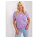 Purple plus size blouse with rhinestones