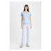 DEFACTO Fall in Love Regular Fit Short Sleeve Pajama Set