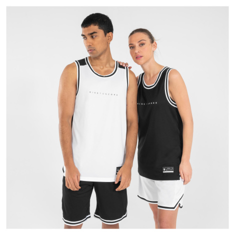 Obojstranné basketbalové šortky SH500R čierno-biele TARMAK