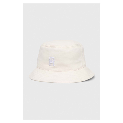 Bavlnený klobúk Tommy Hilfiger biela farba, bavlnený