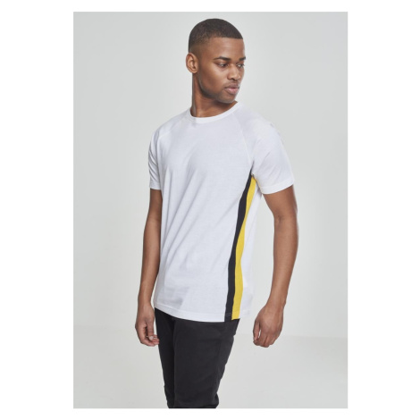 Men's T-shirt Raglan with side stripe white/black/yellow Urban Classics