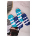 Dámske modro-tyrkysové členkové ponožky Rugby Stripe Liner - dvojbalenie