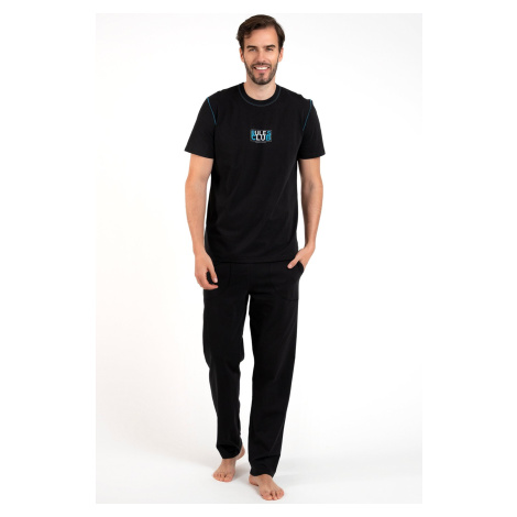 Pánske pyžamo Italian Fashion Club - bavlnené s krátkym rukávom Čierna