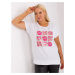 Women's white-pink cotton blouse plus size