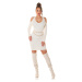 Sexy Neck-knit dress with Cut outs BEIGE Einheitsgroesse