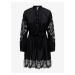 Čierne dámske košeľové šaty s výšivkou ONLY Flo