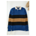 Trendyol Multicolored Regular Polo Neck Color Blocked Knitwear Sweater