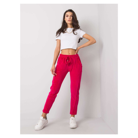 Fuchsia velour trousers RUE PARIS