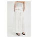 Bavlnená sukňa Herskind biela farba, maxi, áčkový strih