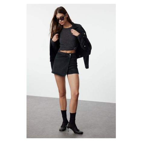 Trendyol Black More Sustainable Denim Shorts Skirt