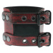 náramok unisex - Red - LEATHER & STEEL FASHION - LSF04