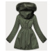 Teplá dámska obojstranná zimná bunda v khaki farbe (W610BIG)
