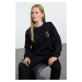 Trendyol Black Thick Basic Jogger Embroidered Knitted Tracksuit Set