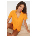 Trendyol Yellow Bee Embroidered Woven Pajamas Set