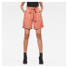 G-STAR Krátke nohavice - Pleated high short wmn oranžové