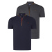 DUAL SET T8571 DEWBERRY ZIPPERED MENS T-SHIRT-ANTHRACITE-LACQUER BLUE