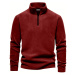 49143 Dewberry Half Zipper Stand Collar Mens Fleece-BORDEAUX