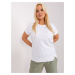 White women's blouse plus size with short sleeves