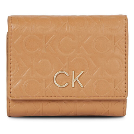 Calvin Klein Dámska peňaženka Re-Lock Trifold Xs Emb K60K611321 Hnedá