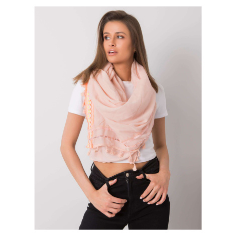 Light pink scarf with decorative trim