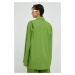 Bavlnená košeľa Gestuz IsolGZ dámska, zelená farba, voľný strih, s klasickým golierom