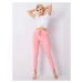 Women's light pink fabric pants