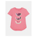 Ružové dievčenské tričko s flitrami GAP