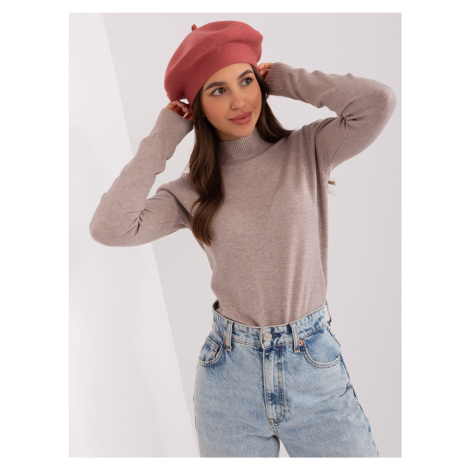 Brick red women's beret winter cap